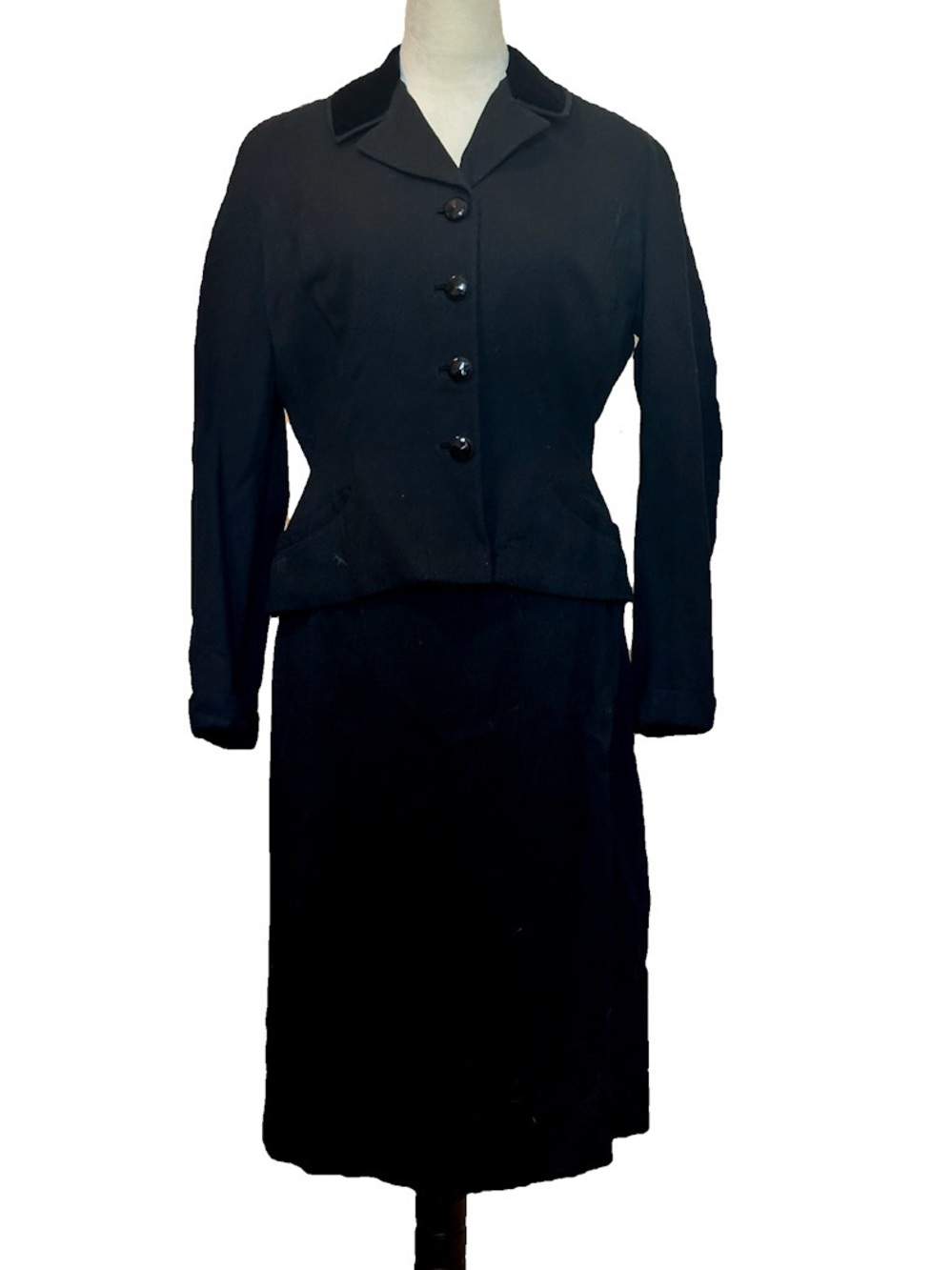 Women's Black Tailored Blazer and Skirt Set
